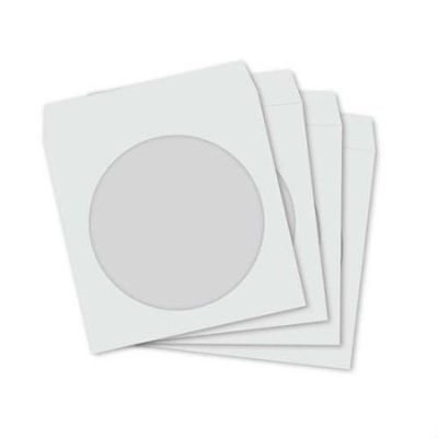 CD/DVD Zarfı Pencereli 125 x 125 mm 100 Adet - Beyaz