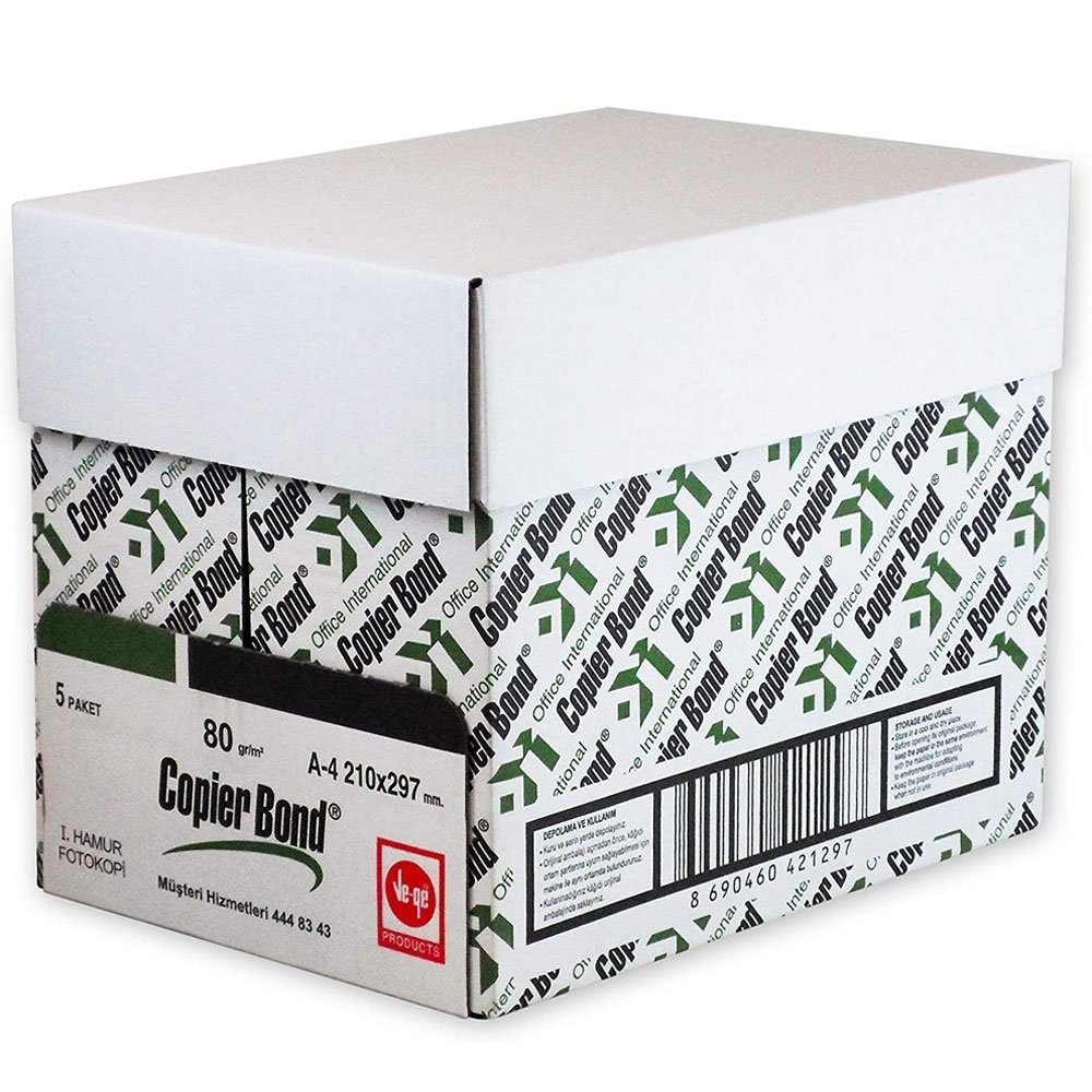 Copier Bond A4 Fotokopi Kağıdı 80 g/m² 500 Yaprak x 5 Paket (1 Koli)