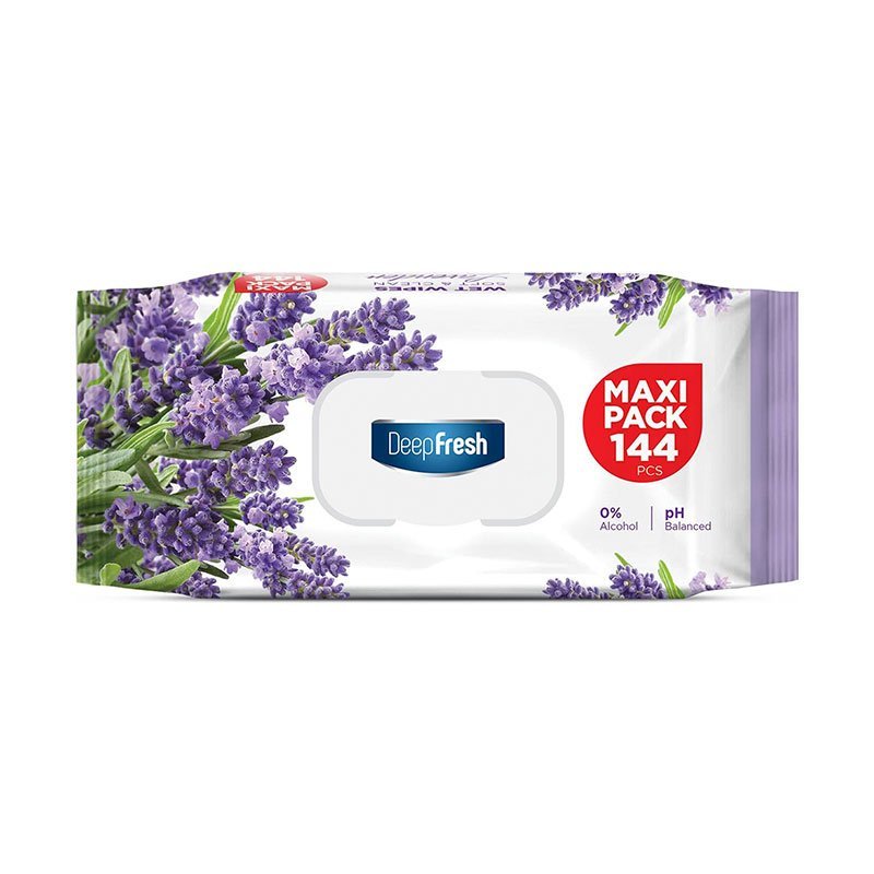 Deep Fresh Lavanta Kokulu Islak Mendil Maxi Paket Kapaklı 144 Yaprak