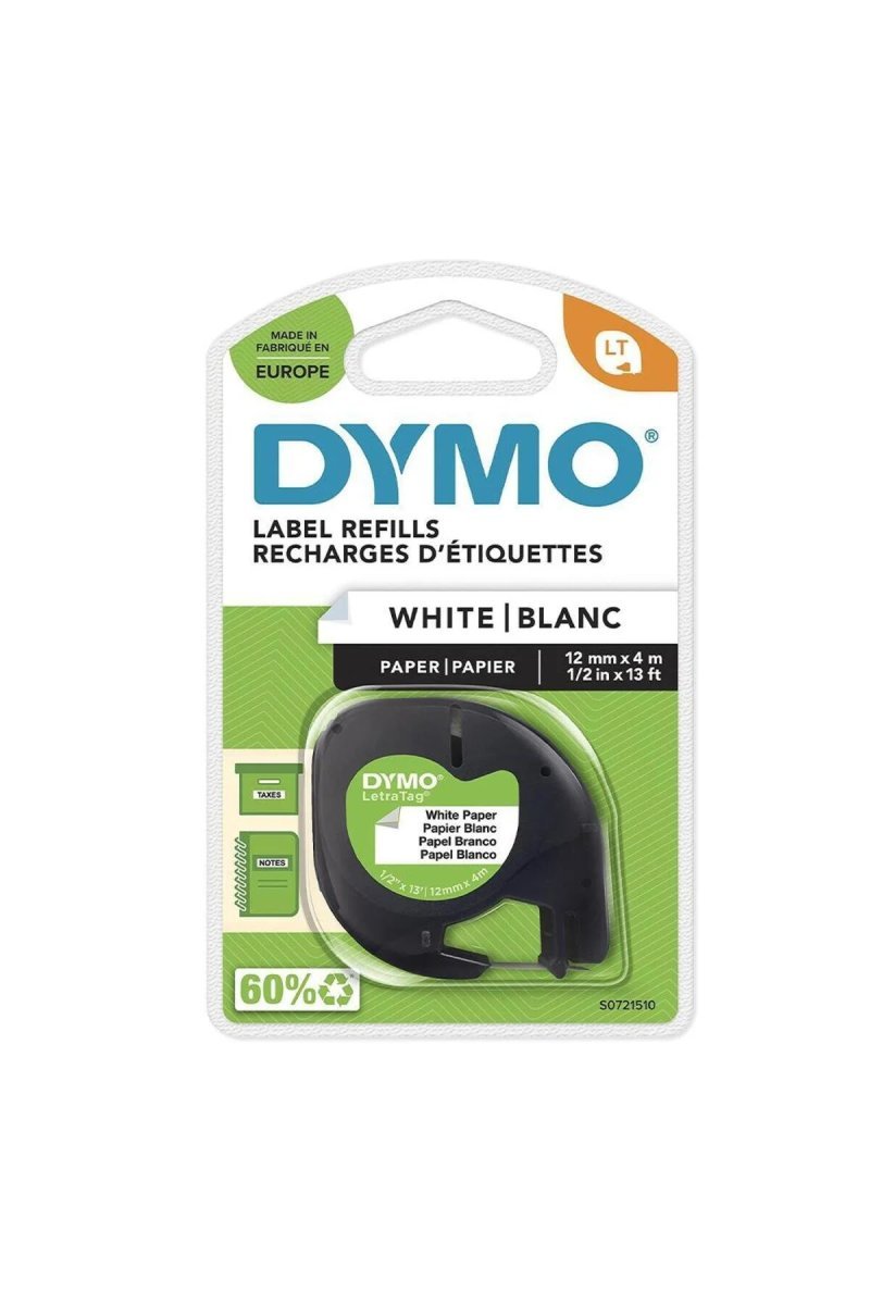 Dymo 59421 Letratag Kağıt Etiket 12 mm x 4 m - Beyaz