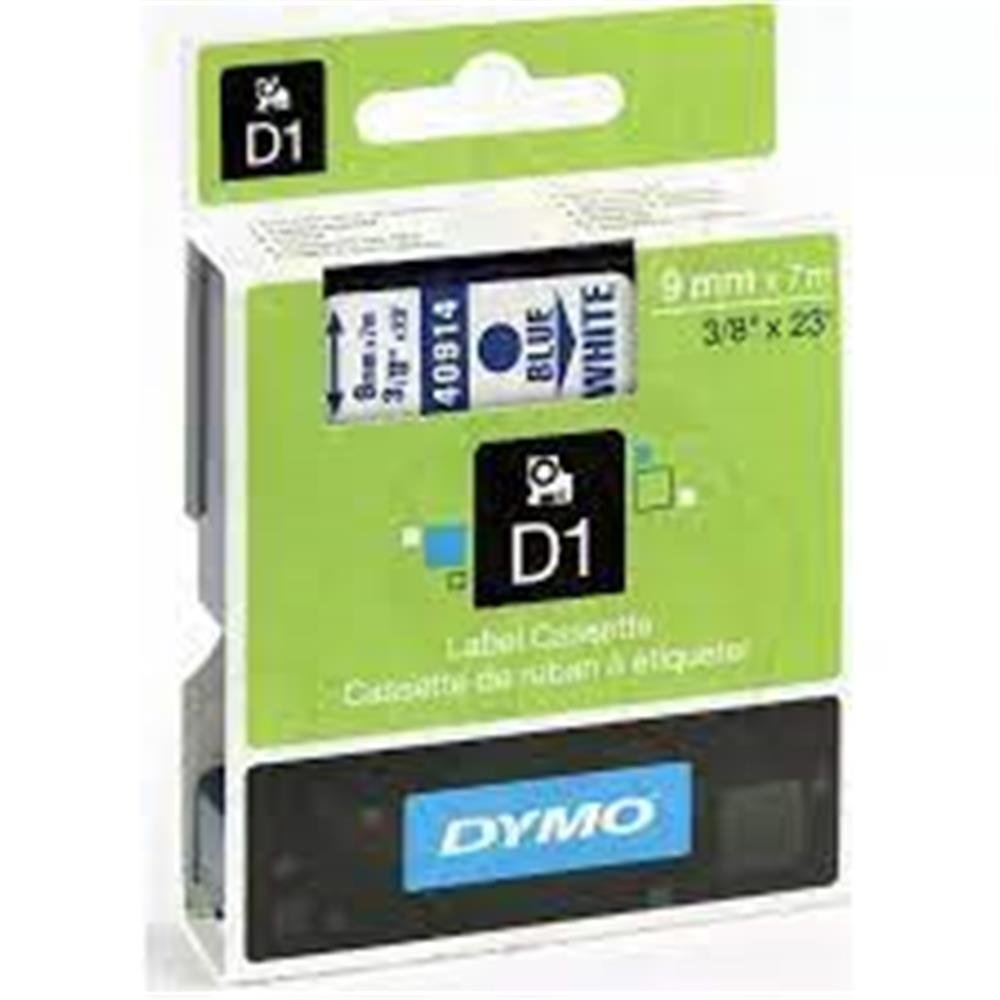 Dymo D1 Yedek Şerit 9 mm x 7 m - Beyaz / Mavi