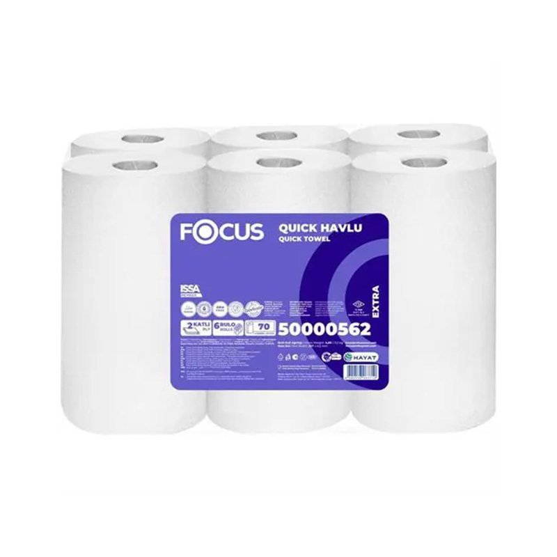Focus Quick Hareketli Kağıt Havlu Çift Katlı 21 cm x 70 m 6'lı