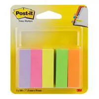3M Post-It 670-5 Yapışkanlı Not Kağıdı 15 x 50 mm 100 Yaprak x 5 Adet - Karışık Renk