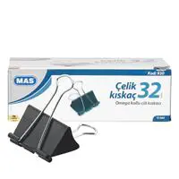 MAS 930 Çelik Kıskaç 32 mm 12 Adet - Siyah