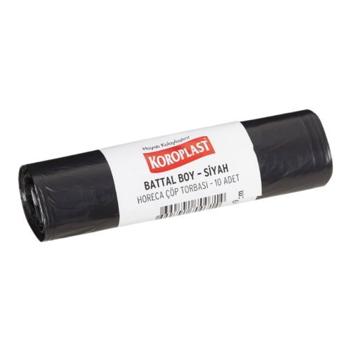 Koroplast Horeca Çöp Poşeti Battal Boy 72 x 95 cm 10 Adet - Siyah