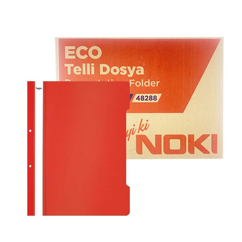 Noki 4828 Eko Telli Dosya Plastik 50 Adet - Kırmızı