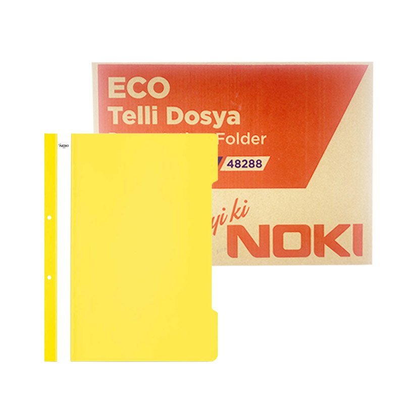 Noki 4828 Eko Telli Dosya Plastik 50 Adet - Sarı