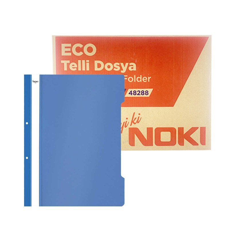 Noki 48288 Telli Dosya Plastik 50 Adet - Mavi