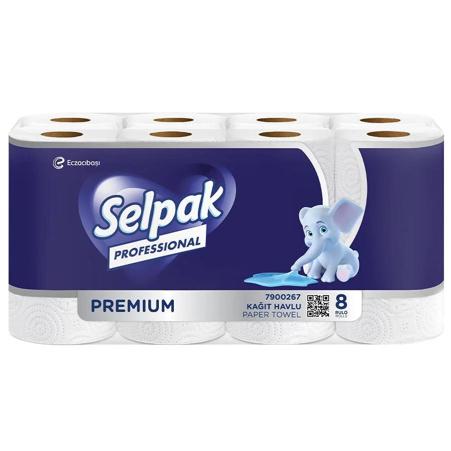 Selpak Professional Premium Kağıt Havlu Çift Katlı 23 x 13.4 cm 85 Yaprak 8 Adet