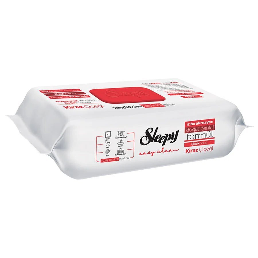 Sleepy Easy Clean Kiraz Çiçeği Yüzey Temizlik Havlusu 100 Yaprak