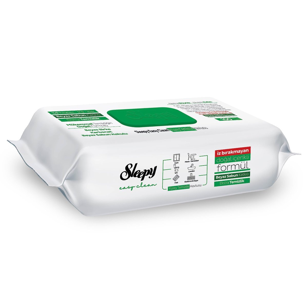 Sleepy Easy Clean Beyaz Sabun Kokulu Yüzey Temizlik Havlusu 100 Yaprak